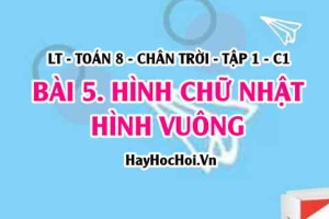 Khái niệm Hình Chữ Nhật, hình Vuông, tính chất, dấu hiệu nhận biết hình chữ nhật, hình vuông? Toán 8 Chân trời tập 1 Bài 5 C3